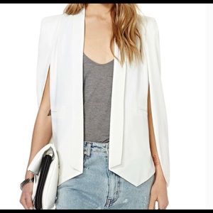 White Nasty Gal Caped Blazer - Size L